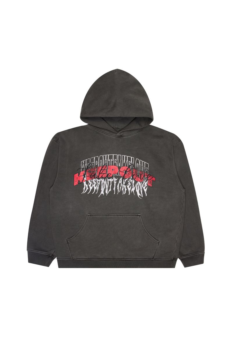 OVER - VINTAGE BLACK - HOODIE - Screen Print + Embroidery