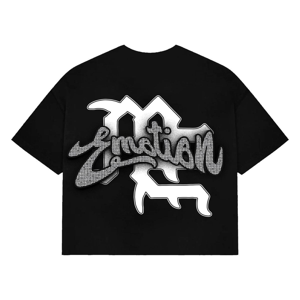 Black " Rhinestone" Cropped tee