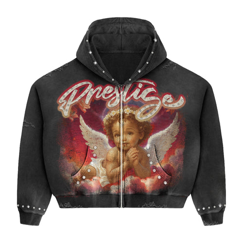 Black Prestige Angel Hoodie Red