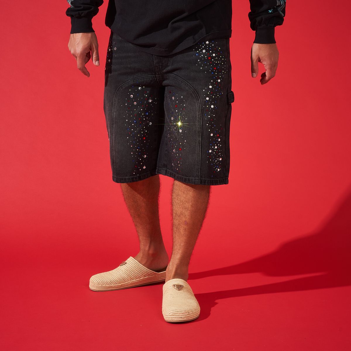 ''SUPPLICATION'' STONE BLACK DENIM SHORT