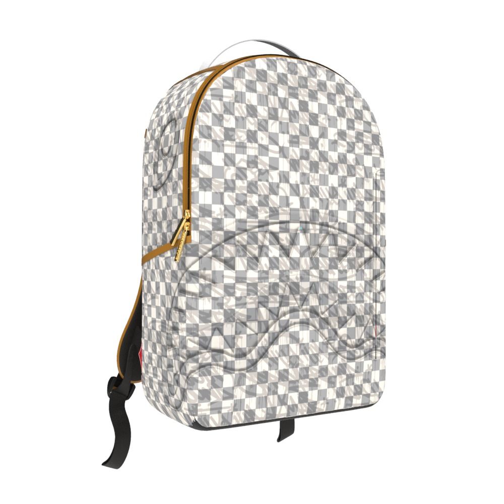 GRAFF EMBOSSED CREAM CHECK BACKPACK