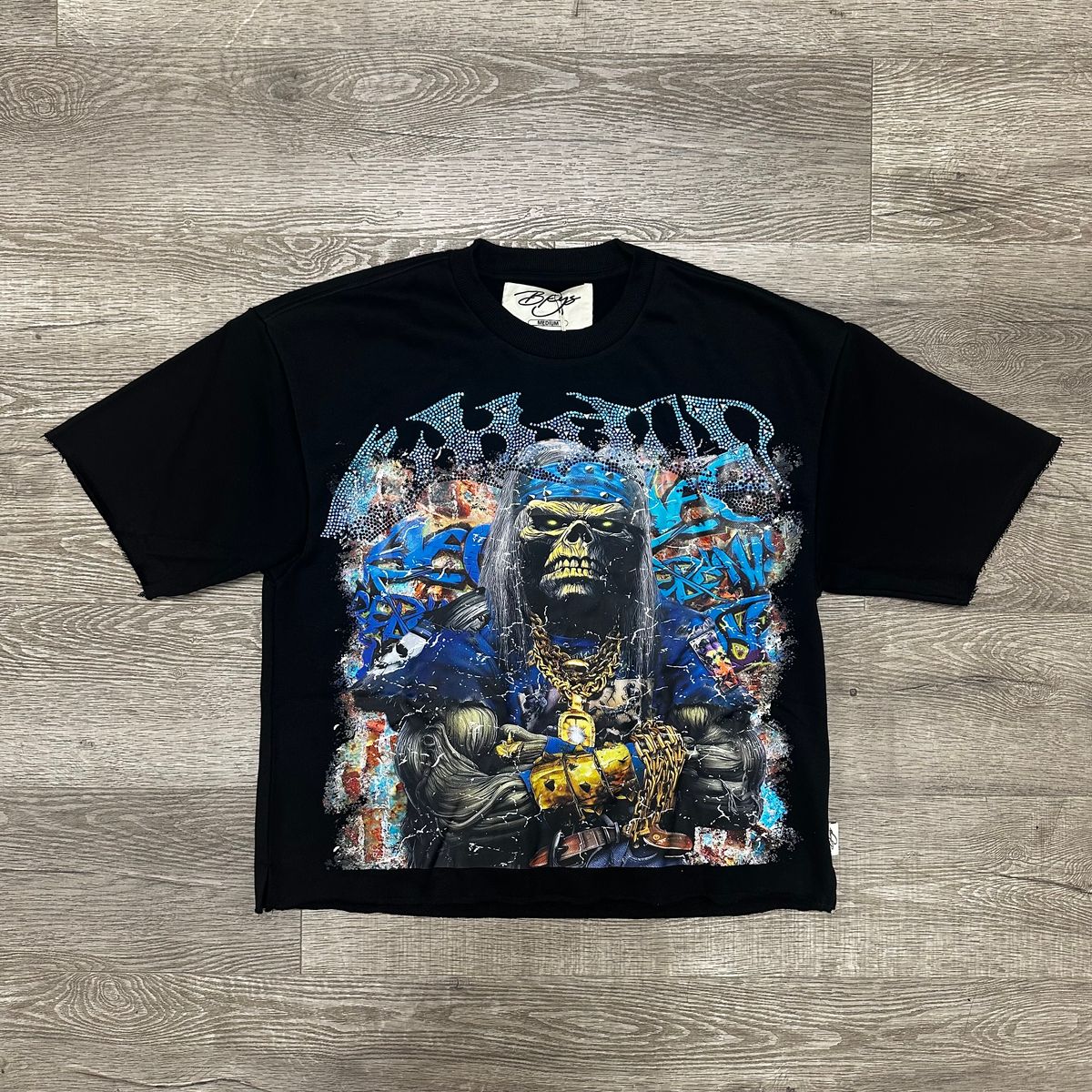 "CHAOS" F-TERRY CROPPED T-SHIRT