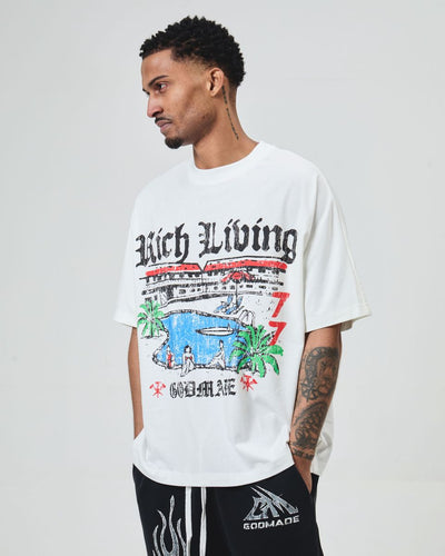 RICH LIVING TEE OFF WHITE