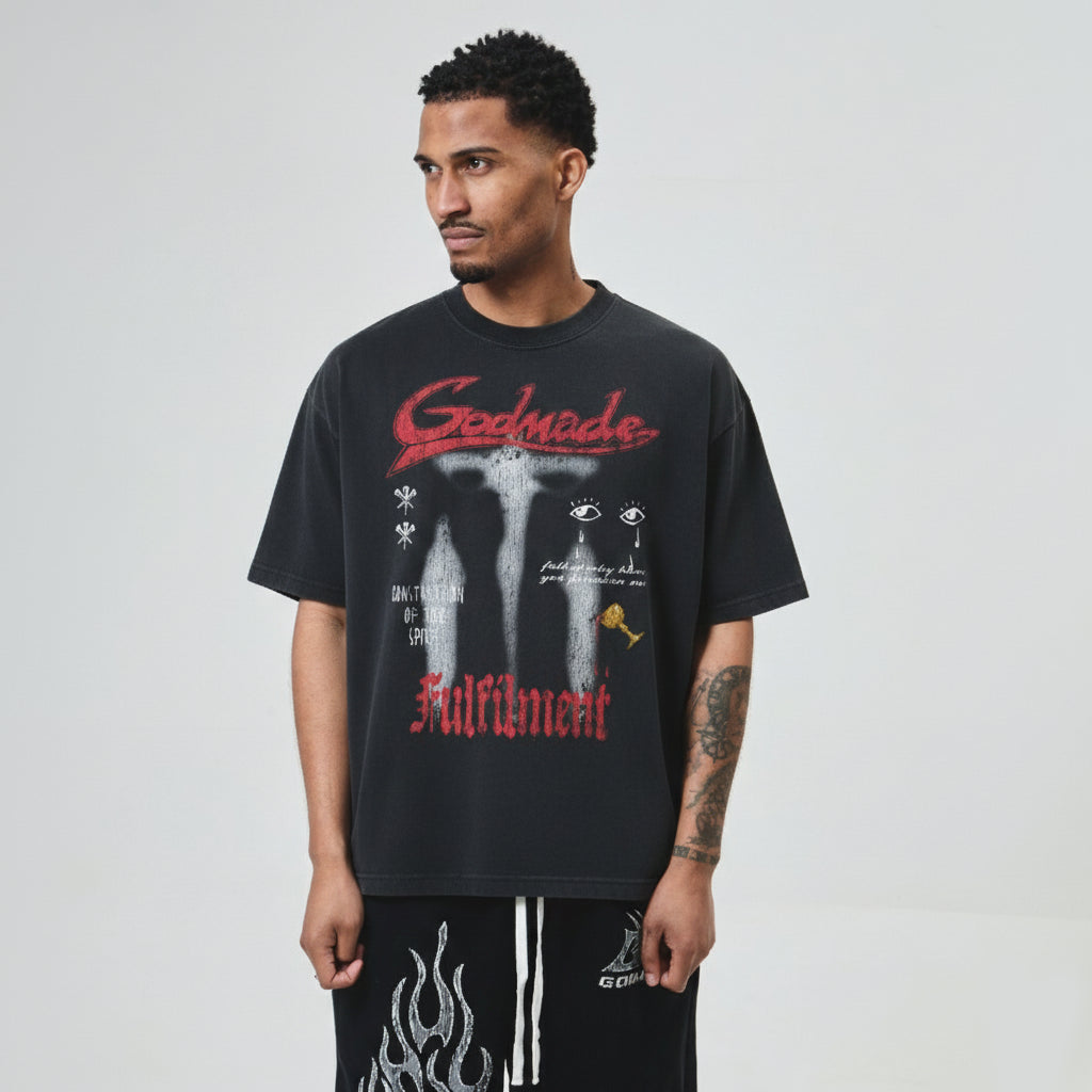 FULFILMENT TEE WASHED BLACK