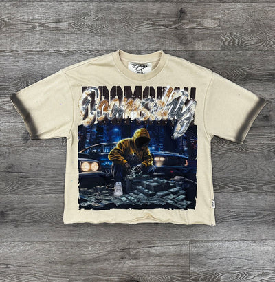"DOOMS DAY" F-TERRY CROPPED T-SHIRT