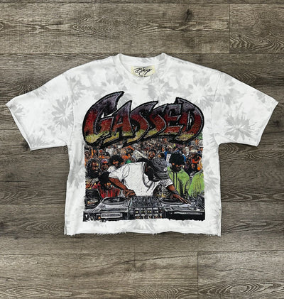 "GASSED" F-TERRY CROPPED T-SHIRT