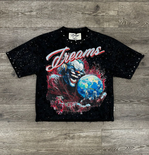 "DREAMS" F-TERRY CROPPED T-SHIRT