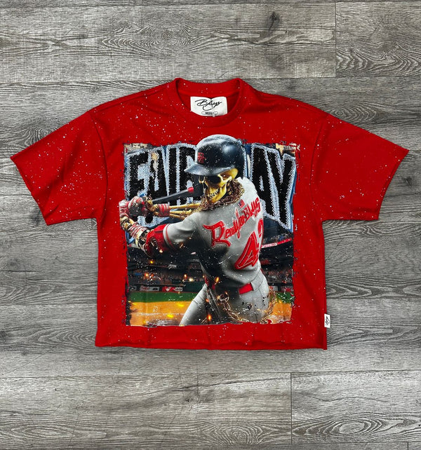 "FAIR PLAY" F-TERRY CROPPED T-SHIRT