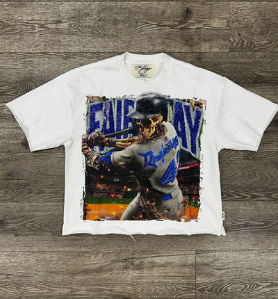 "FAIR PLAY" F-TERRY CROPPED T-SHIRT