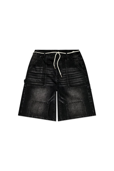 CASUAL FRIDAY - BLACK WASH - OVERSIZED JORTS