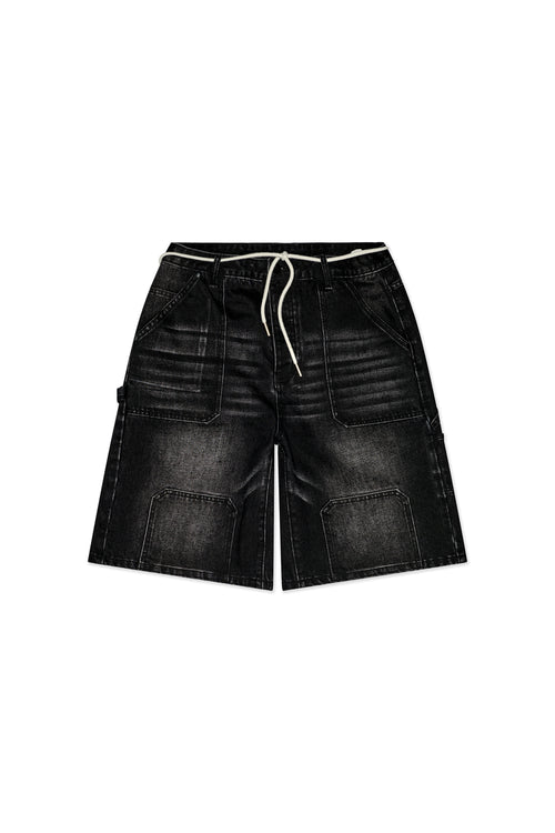 CASUAL FRIDAY - BLACK WASH - OVERSIZED JORTS