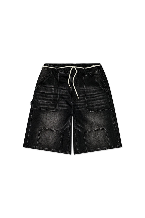 CASUAL FRIDAY - BLACK WASH - OVERSIZED JORTS