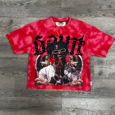 "SAINT" DOUBLE SIDE CROPPED T-SHIRT(Red)