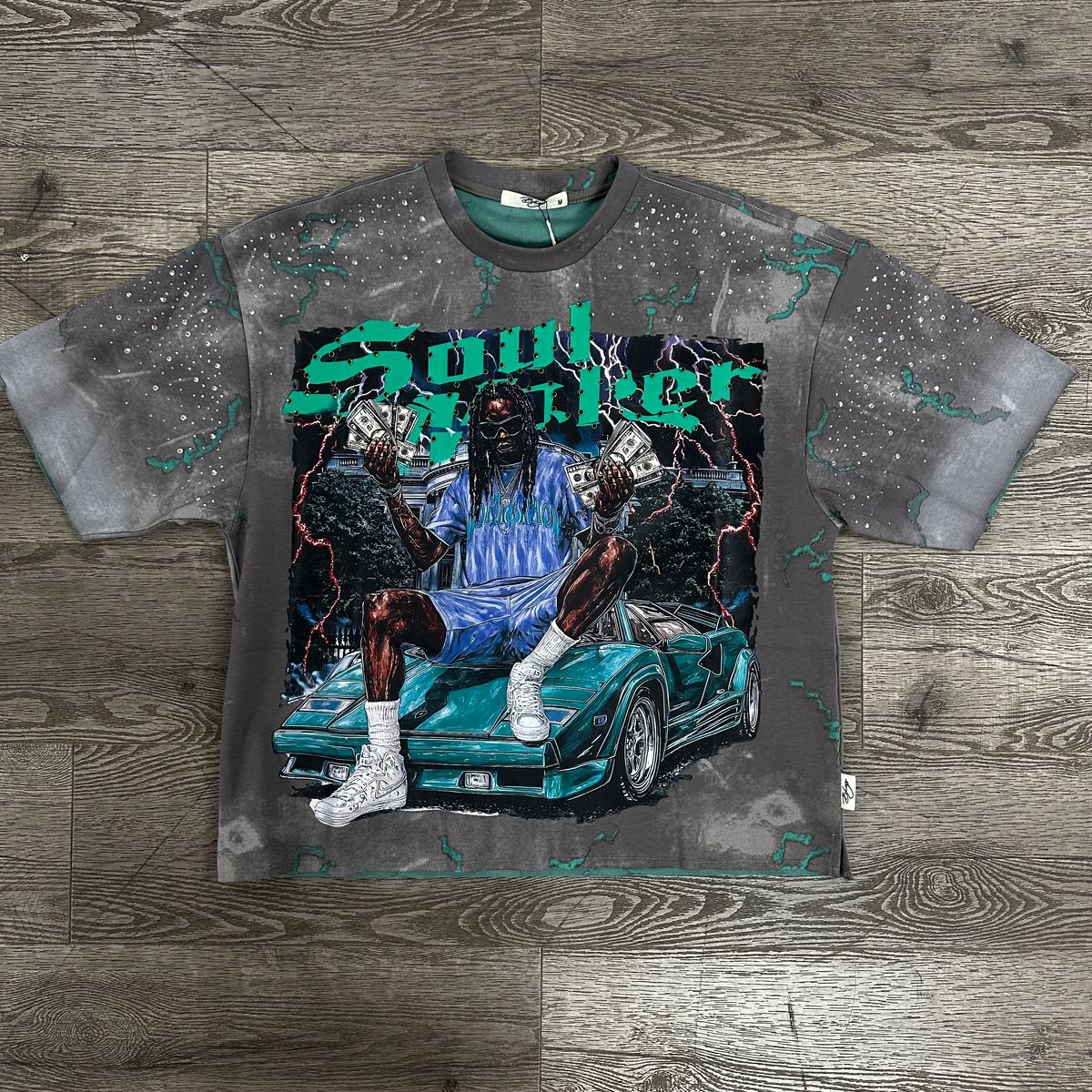 "SOUL MAKER" DOUBLE SIDE CROPPED T-SHIRT
