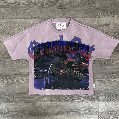 "CRASH OUT" F-TERRY CROPPED T-SHIRT