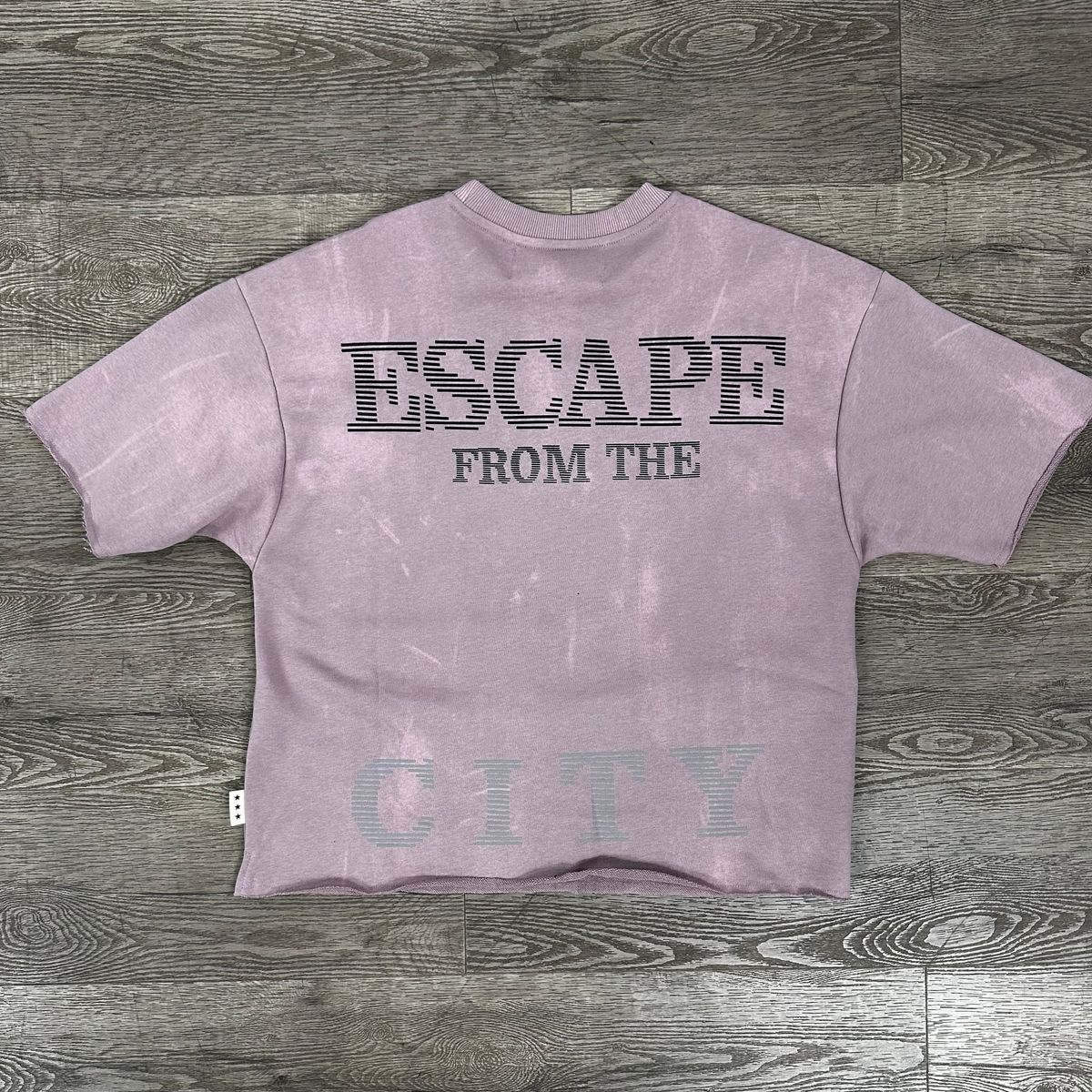 "CRASH OUT" F-TERRY CROPPED T-SHIRT