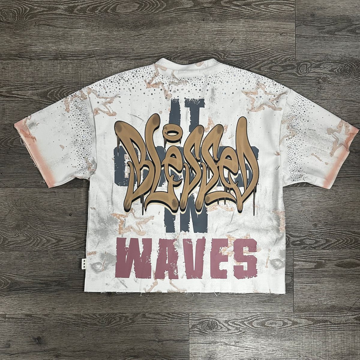 "BLESSED" DOUBLE SIDE CROPPED T-SHIRT