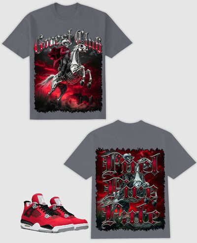 G WEST RHINESTONE Rider of Flames Double Side Tee