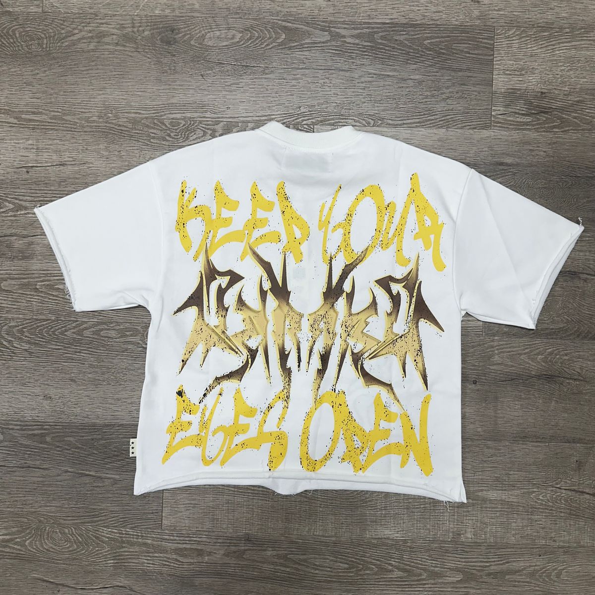 "P.O.W.E.R" F-TERRY CROPPED TEE