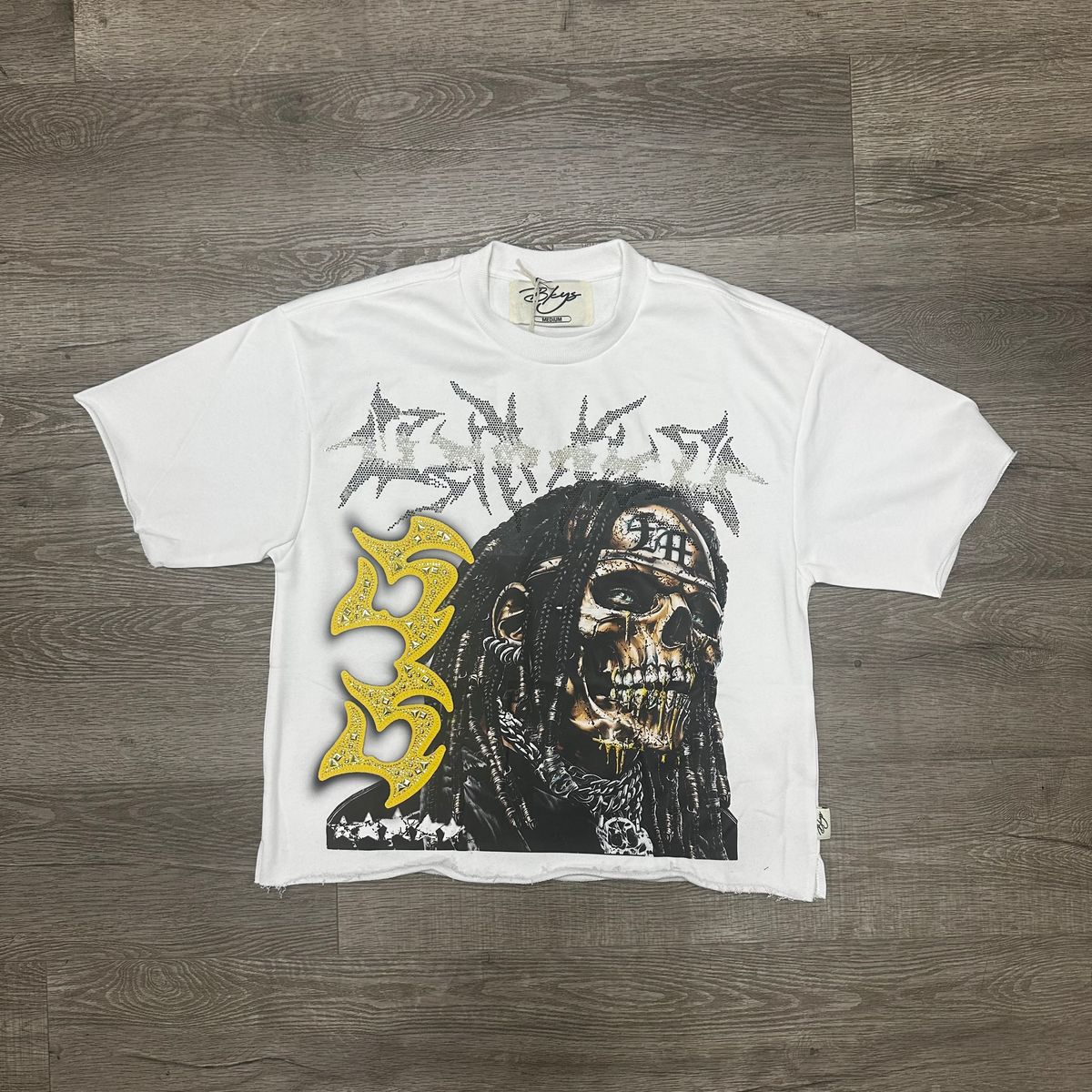 "P.O.W.E.R" F-TERRY CROPPED TEE