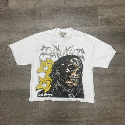 "P.O.W.E.R" F-TERRY CROPPED TEE