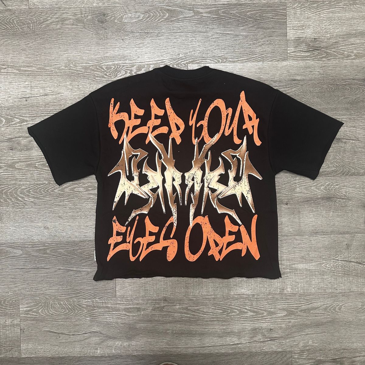 "P.O.W.E.R" F-TERRY CROPPED TEE