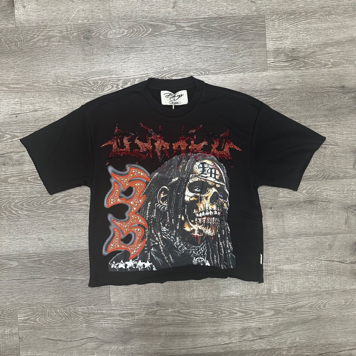 "P.O.W.E.R" F-TERRY CROPPED TEE