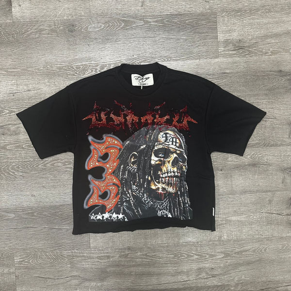 "P.O.W.E.R" F-TERRY CROPPED TEE