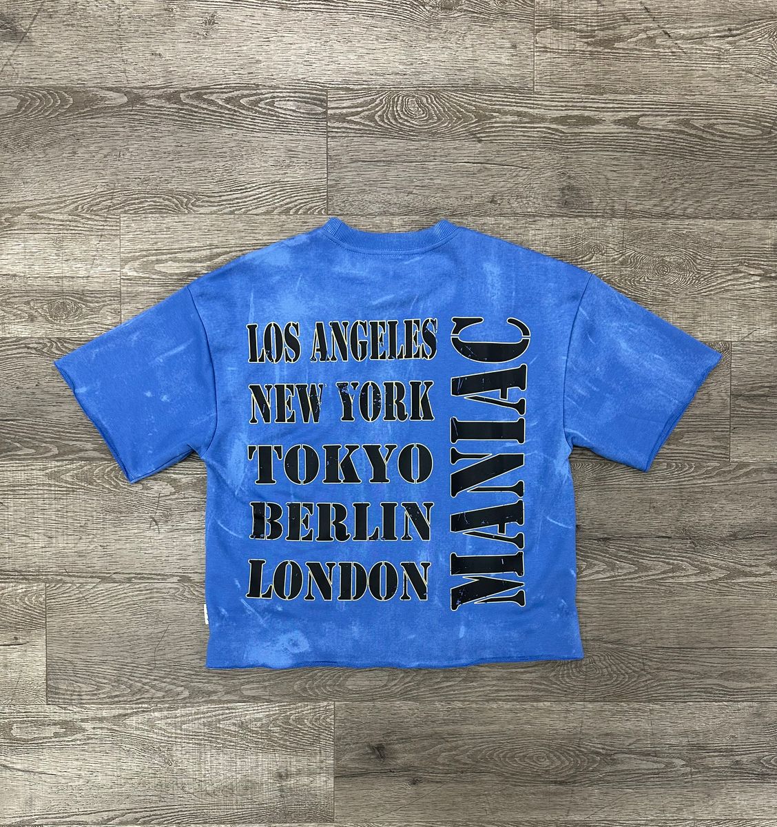 "MANIAC" F-TERRY CROPPED TEE