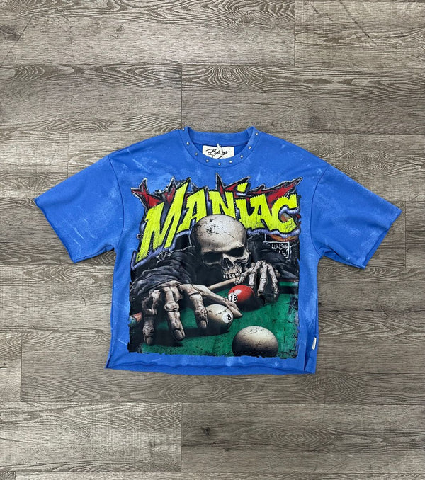 "MANIAC" F-TERRY CROPPED TEE