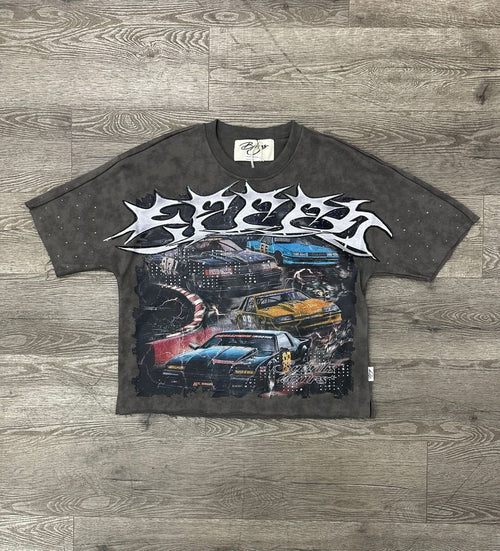 "SPEED SAINT TEARS" F-TERRY CROPPED TEE