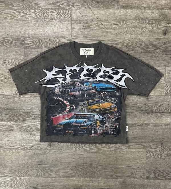 "SPEED SAINT TEARS" F-TERRY CROPPED TEE