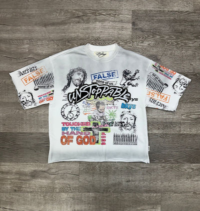"UNSTOPPABLE" F-TERRY T-SHIRT(WHITE)