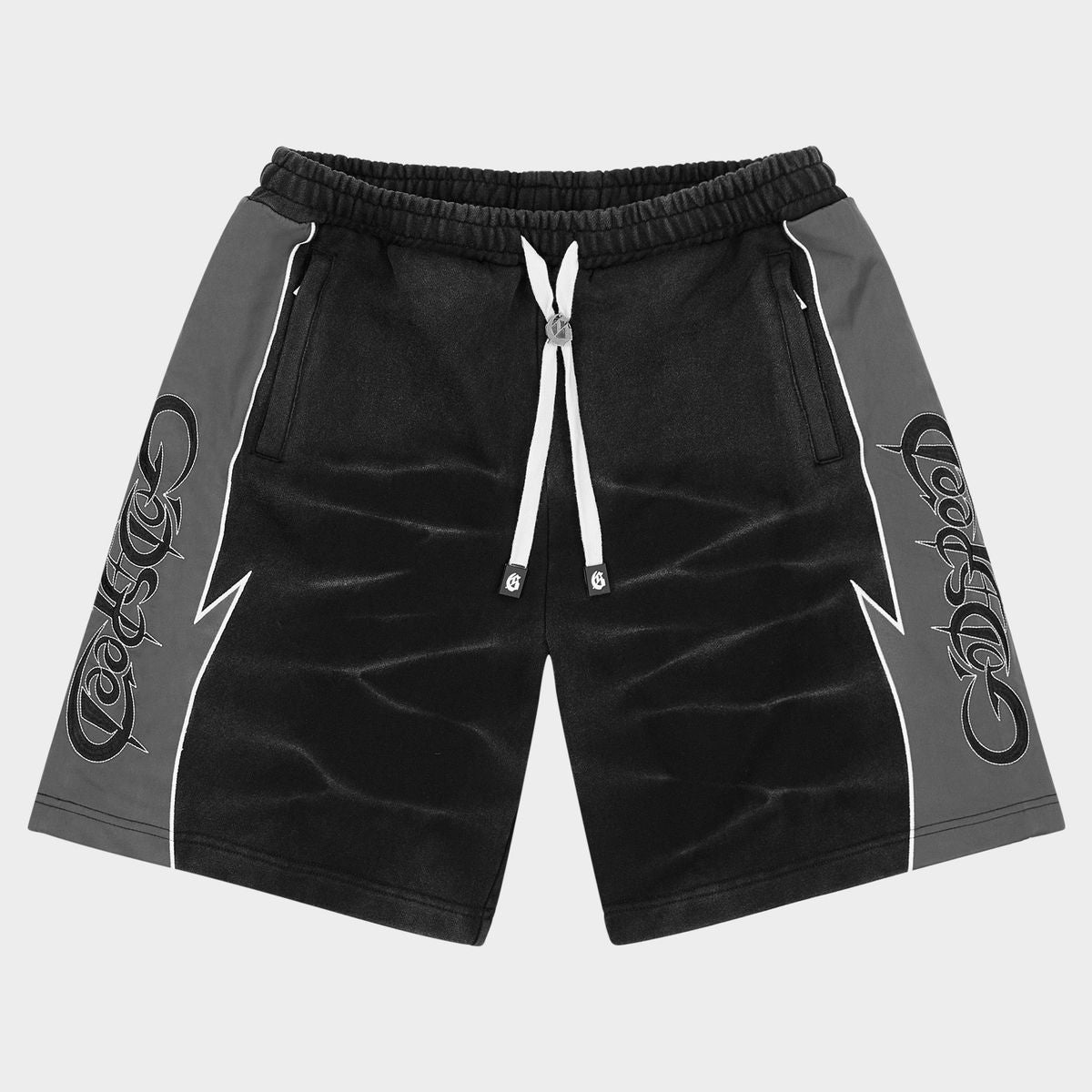 Halftime Shorts V2 (Black Acid Wash)