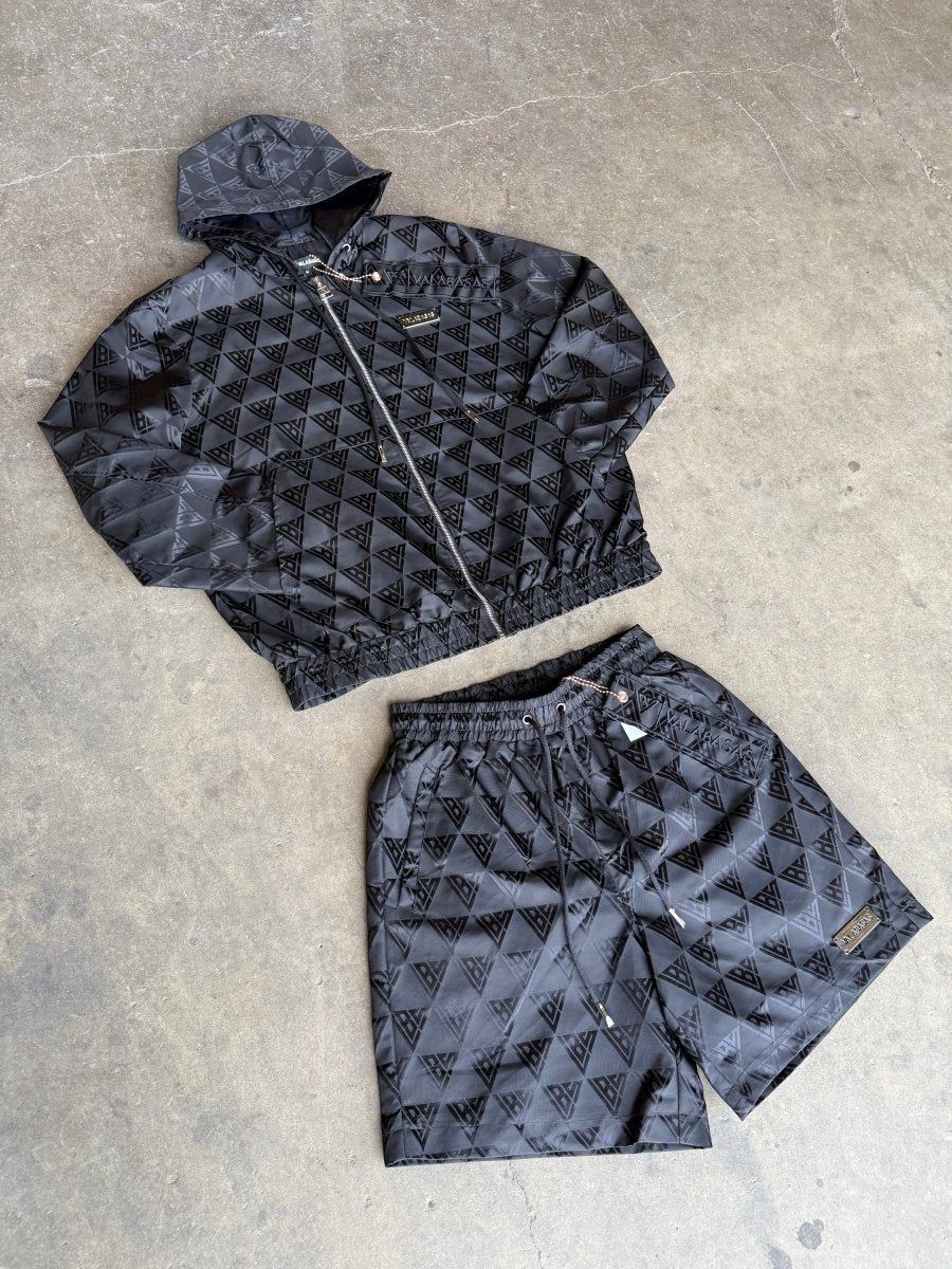 Monogram 2.0 Black Windbreaker Set