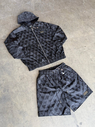 Monogram 2.0 Black Windbreaker Set