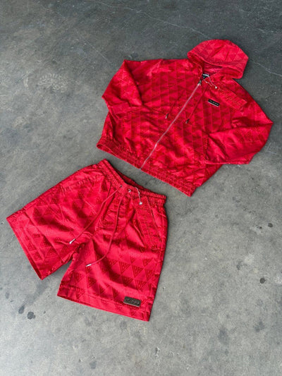 Monogram 2.0 Red Windbreaker Set