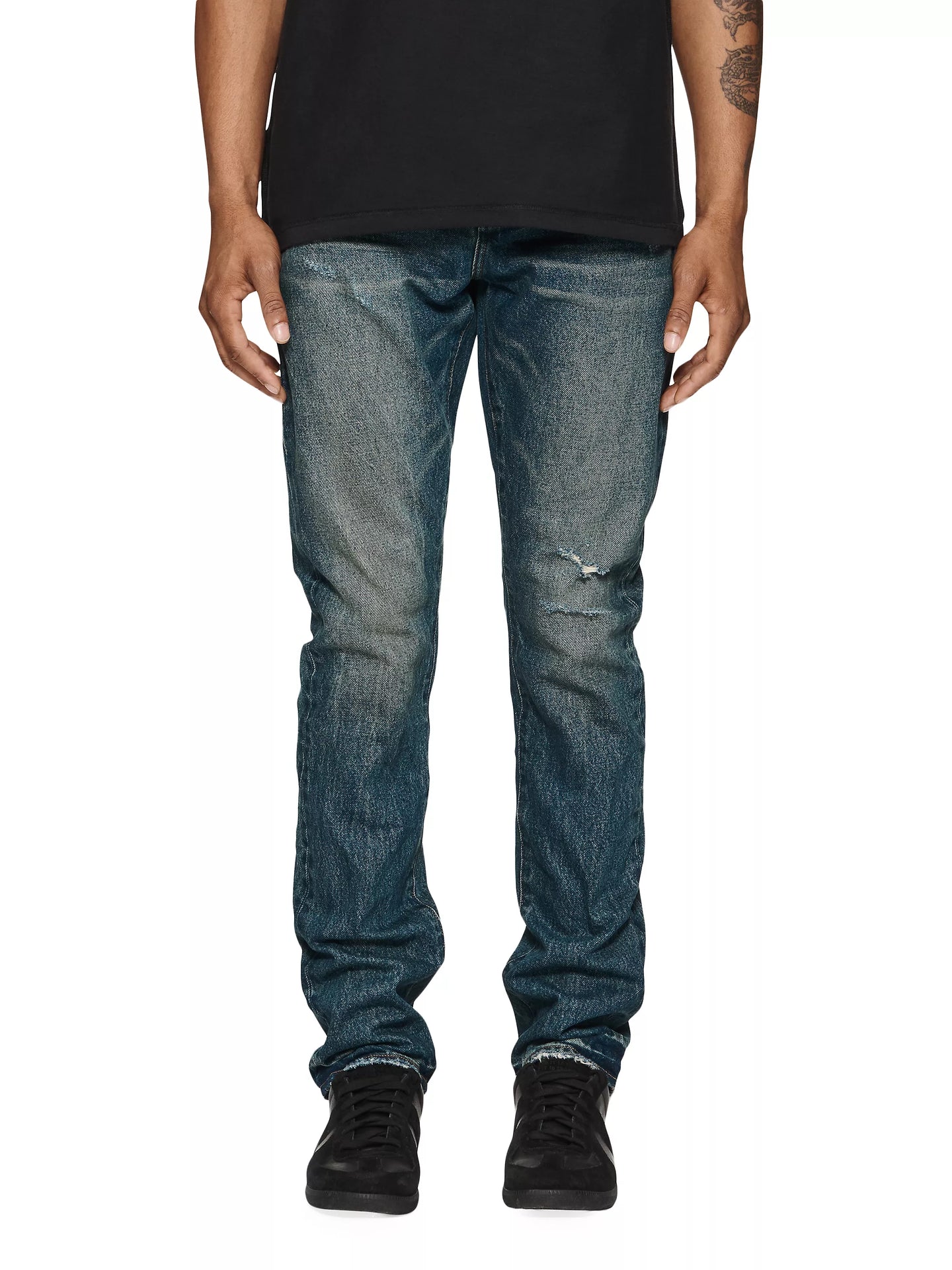 P005 Dirty Pat Distressed Straight-Fit Jeans