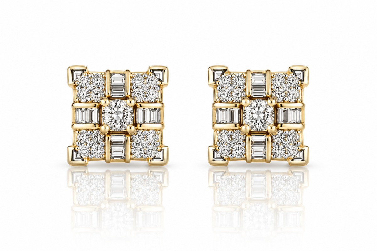 10k Gold Natural Diamond Earrings