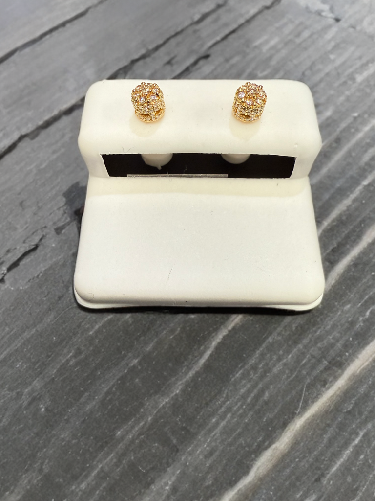 10k Gold 3d Diamond Earrings