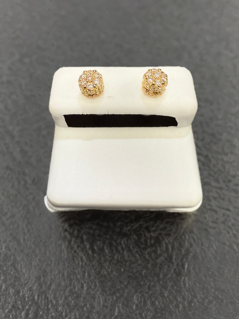 10k Gold 3d Diamond Earrings