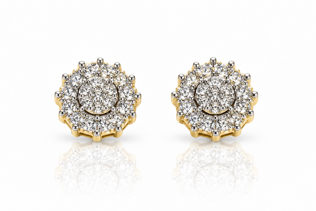 10k Gold Natural Diamond Earrings