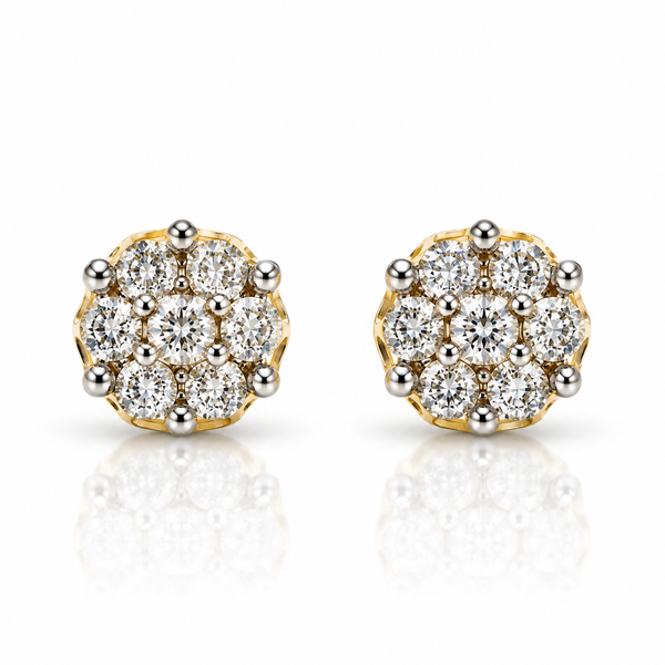 10k Gold Natural Diamond Earrings