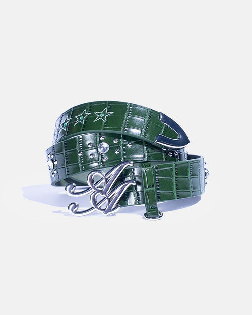 Caiman (Genuine Green Crocodile Leather)
