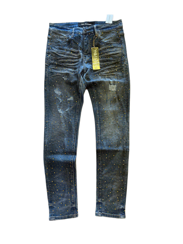 Gold Rhinestone Jean