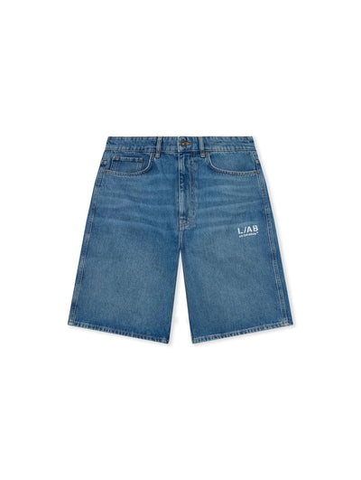 L/AB Diagonal Denim Shorts