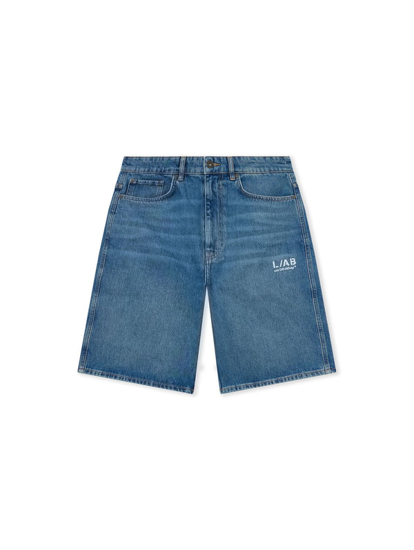 L/AB Diagonal Denim Shorts