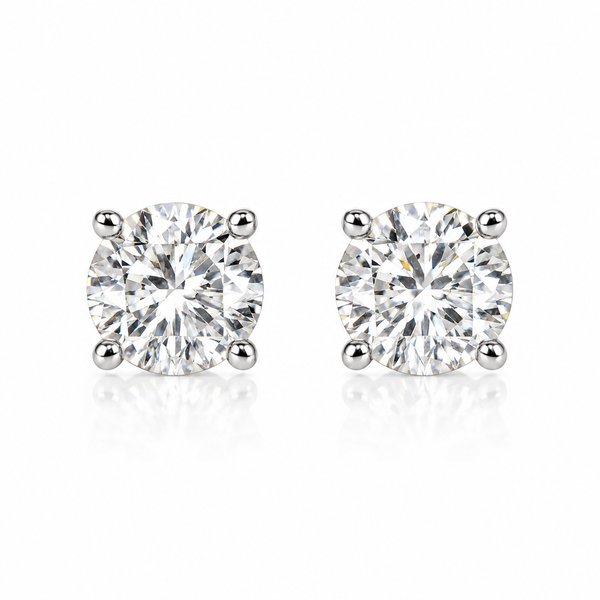 14K Gold 2 CTW Lab-Grown Diamond Solitarie Stud Earrings