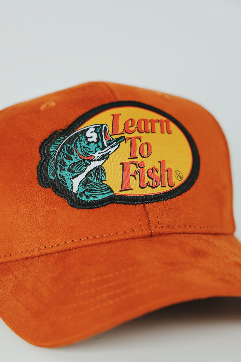 LEARN TO FISH: TRUCKER HAT (BROWN SUEDE)