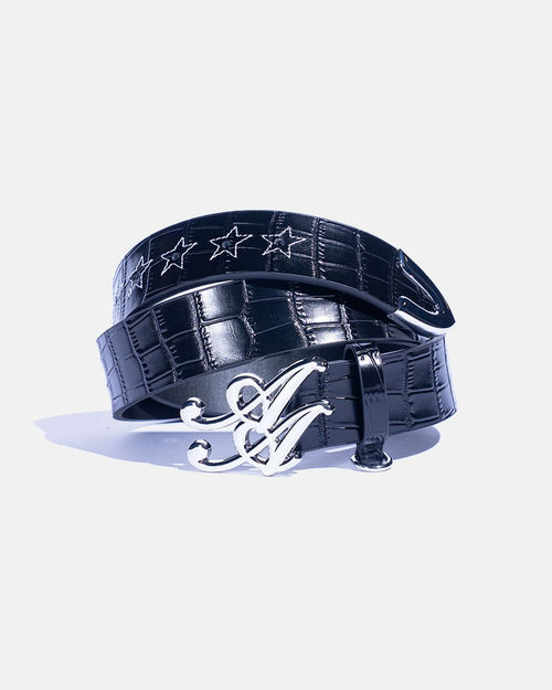 Caiman (Genuine Black Crocodile Leather)